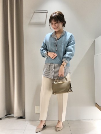 156cmでもバランスがとりやすいです◎太ももにも程よくゆとりがあるのでパンツの苦手な方にもおすすめです◎
